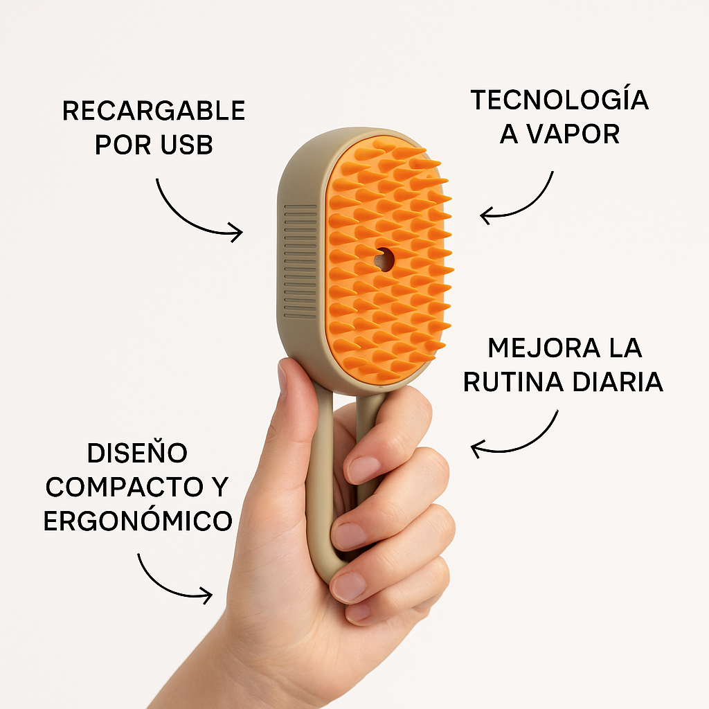Cepillo a Vapor Quita Pelos | Mascotas